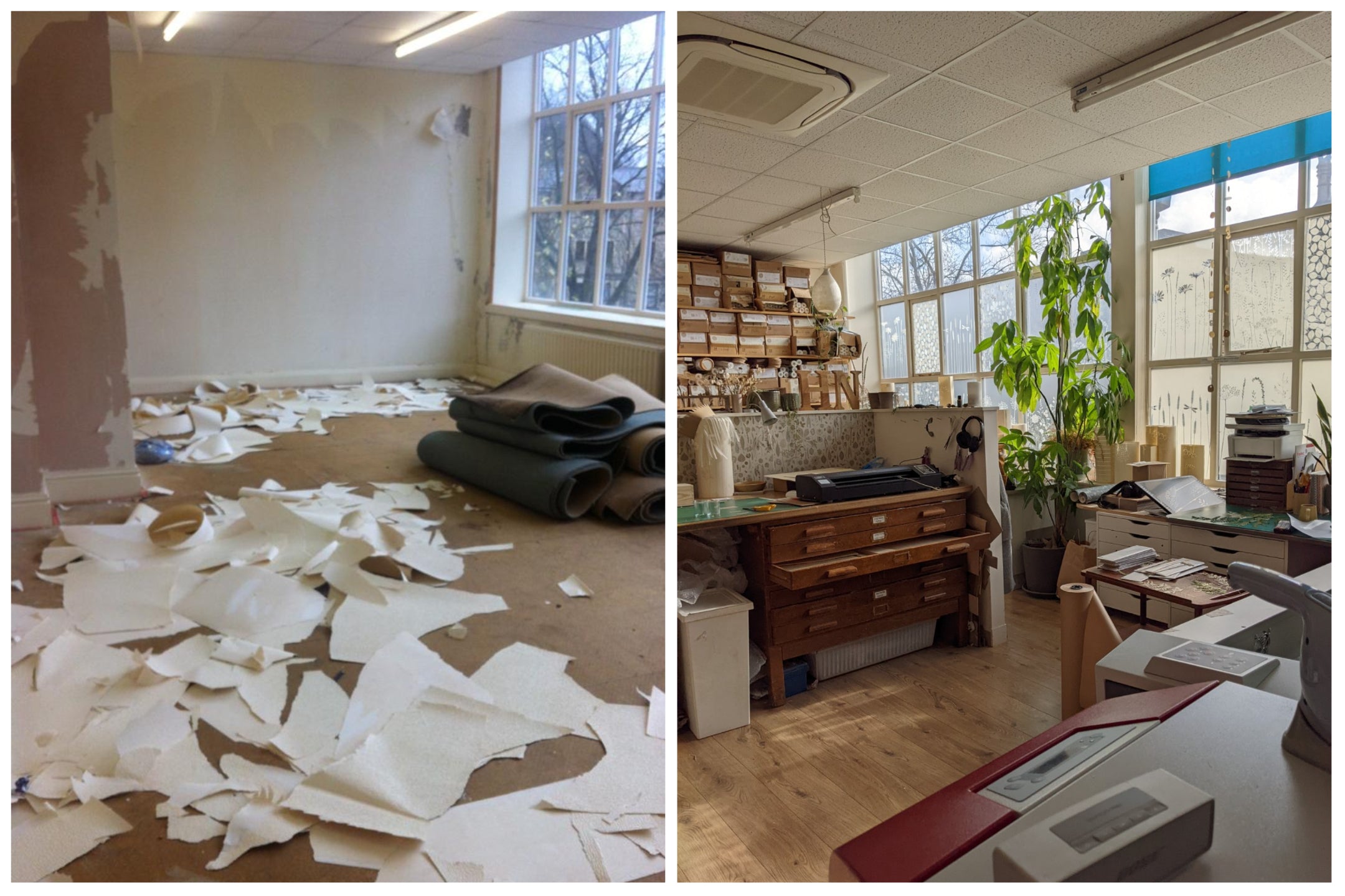 Hannah Nunn studio - before & after