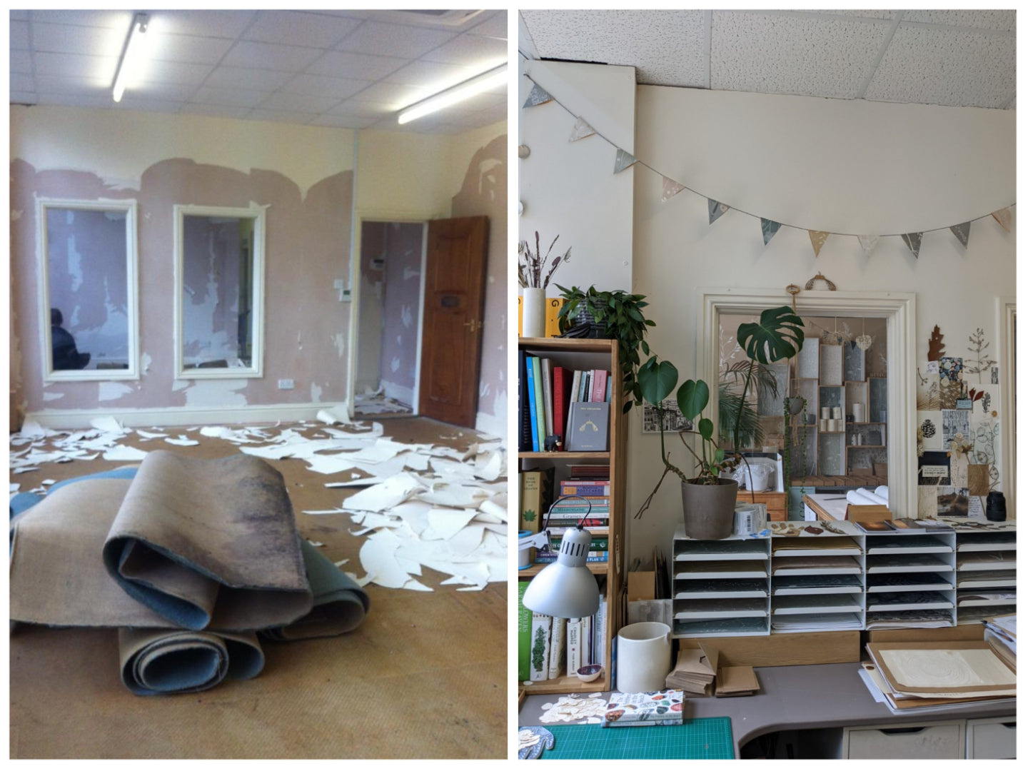 Hannah Nunn studio - before and after