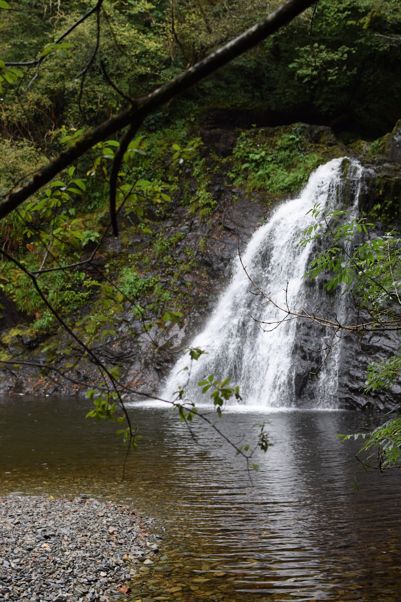 Rhaeadr Ddu, The Black Falls waterfall in Coed Felenrhyd, Snowdonia