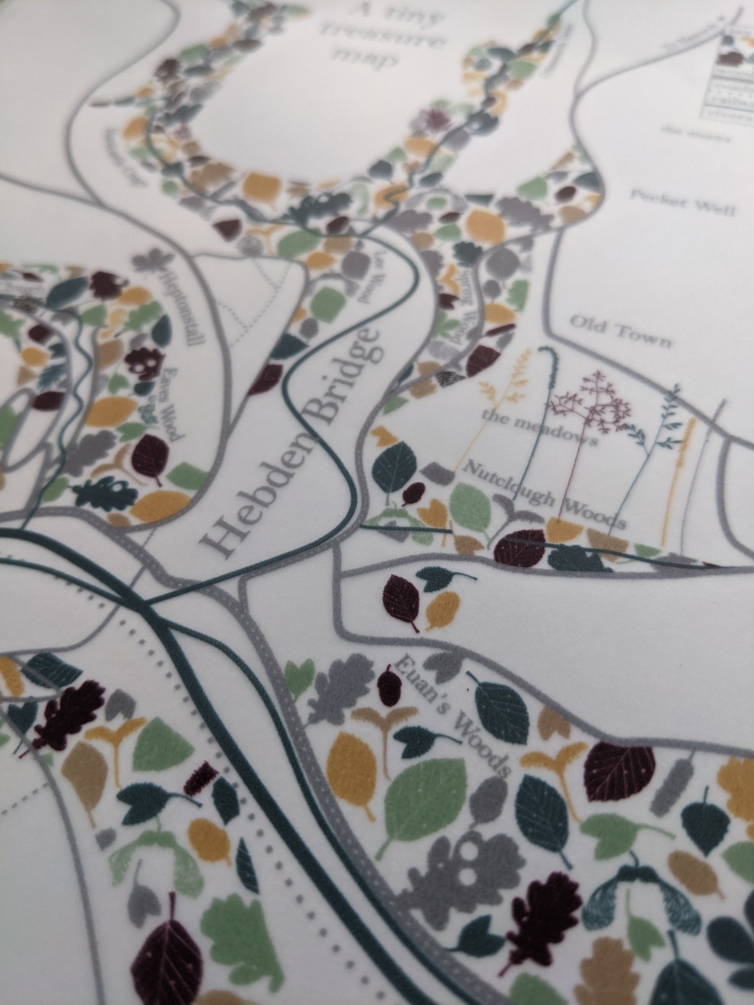 map of the woods of Hebden Bridge by Hannah Nunn