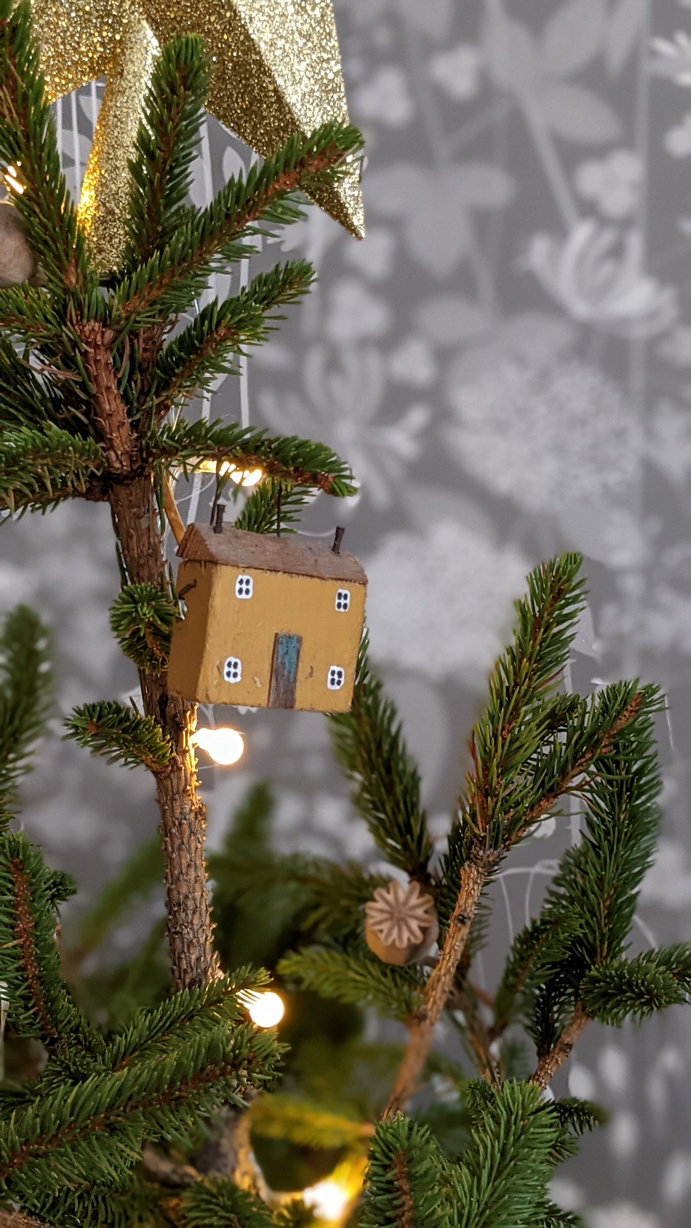 Kirtsy Elson driftwood house decoration on the christmas tree
