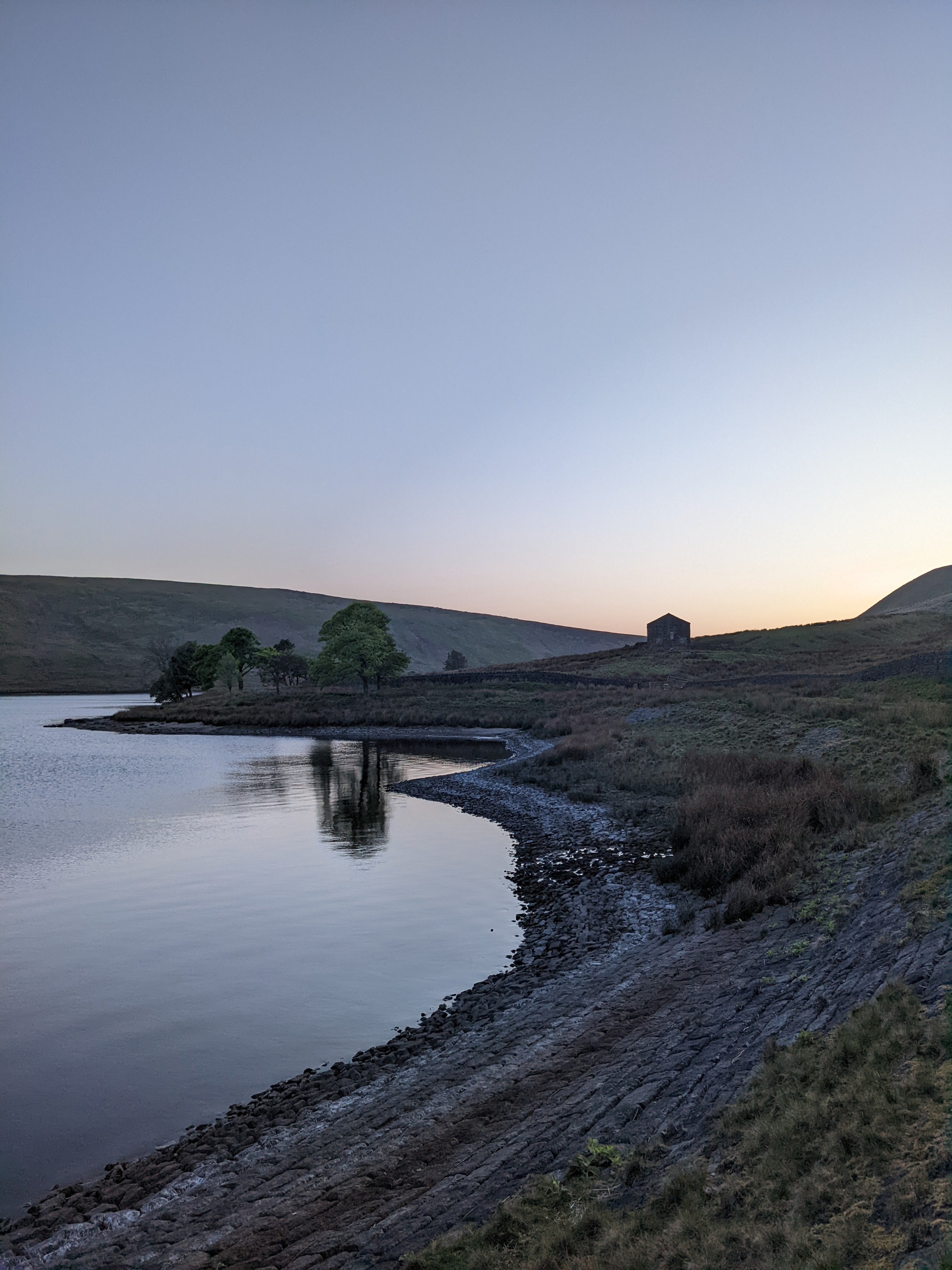 Widdop reservoir at sunset
