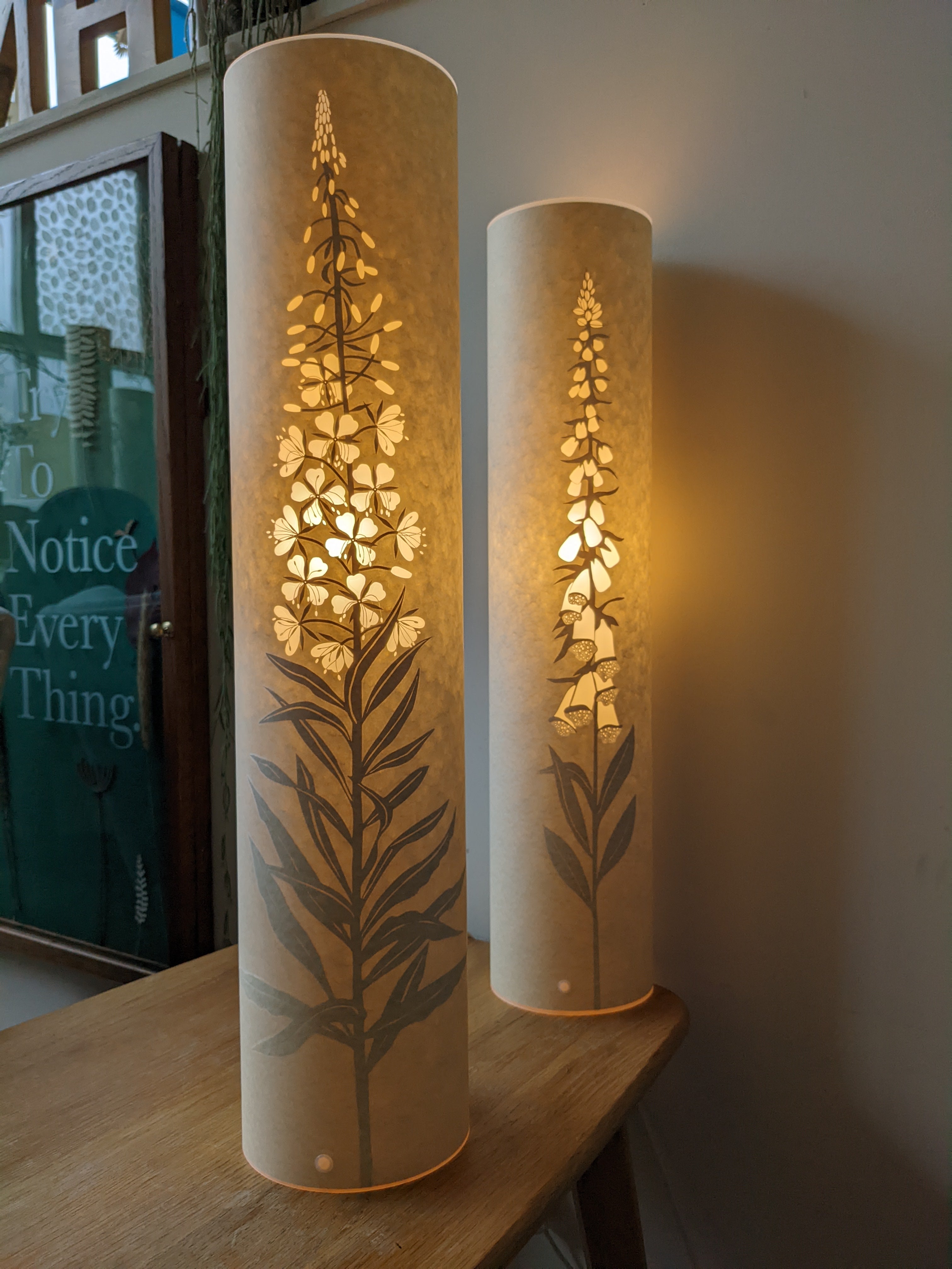 Fireweed & foxglove lamps