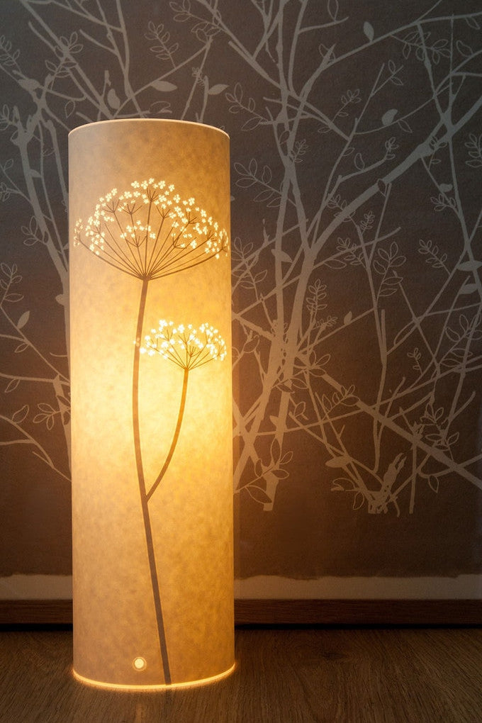 Unusual nature inspired lamp with a paper cut parsley designs Hannah Nunn