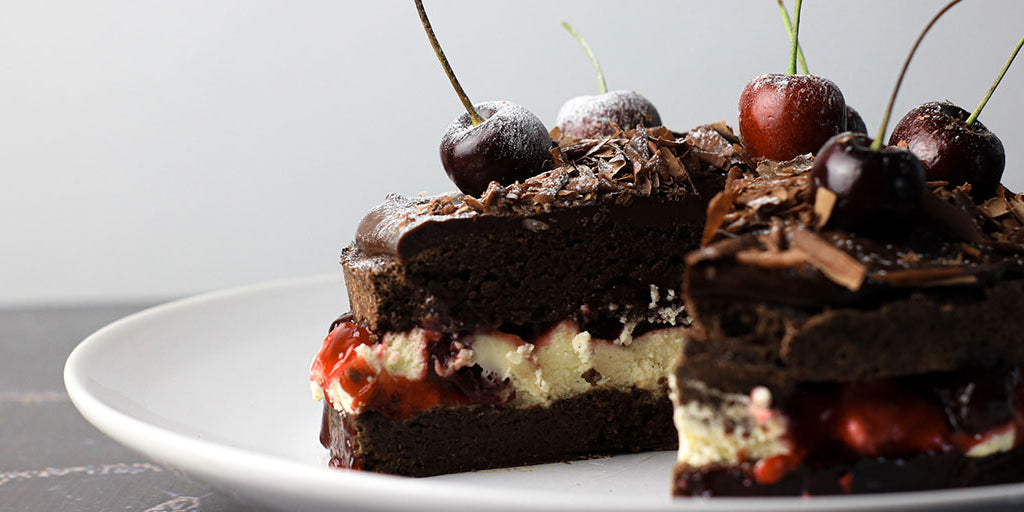 Low-Calorie Black Forest Brownie Cake