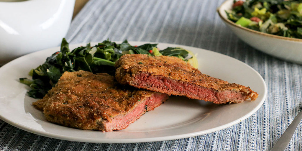 Low-Cal Chicken Fried Steak & Collard Greens – Lo-Dough