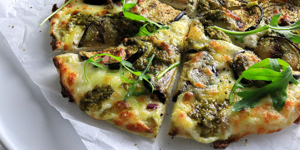 Low-Carb Aubergine Bianca Pizza – Lo-Dough