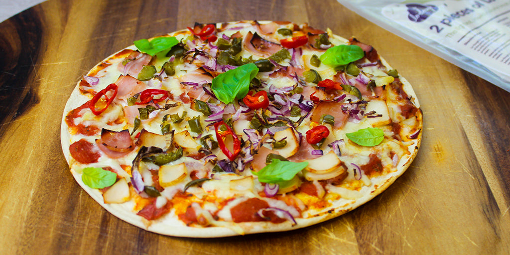 Low calorie Chicken and Ham Pizza