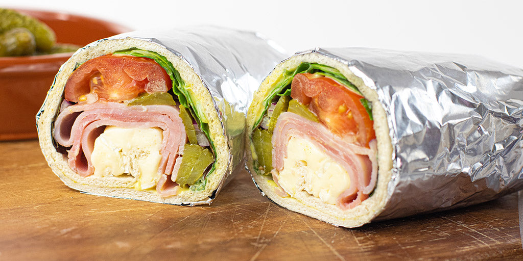 Low-Cal Ham & Brie Wrap with Mustard Mayo