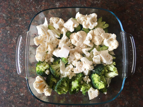 Low cal meal broccoli and cauliflower 