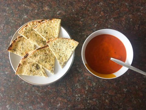 Low calorie Meals soup and crackers