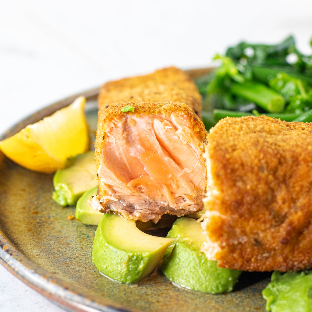 Low carb breaded salmon
