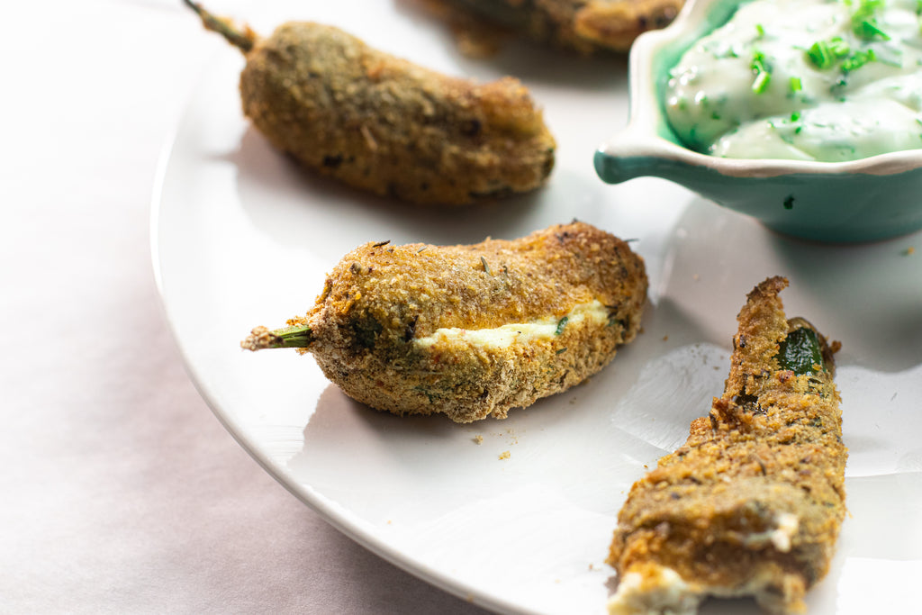 Low calorie breaded jalapeno poppers