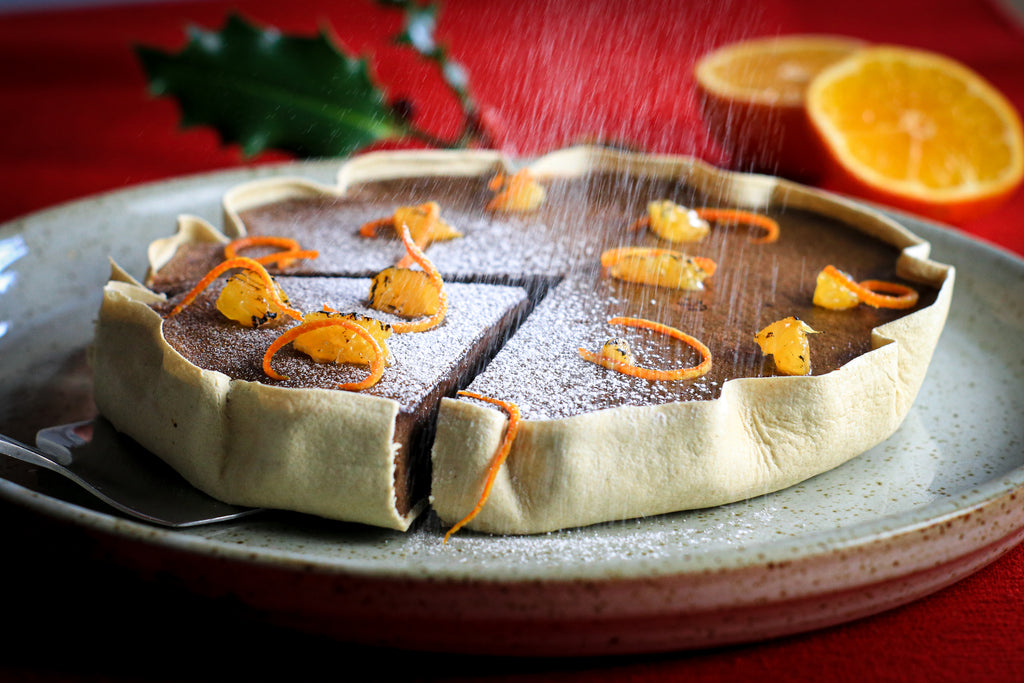 Low carb chocolate orange chocolate tart