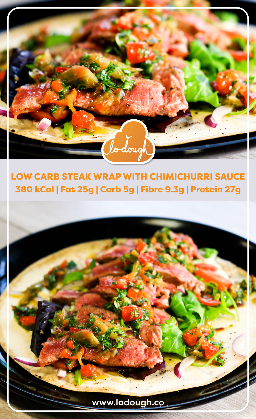 Low Carb Steak Wrap with Chimichurri 