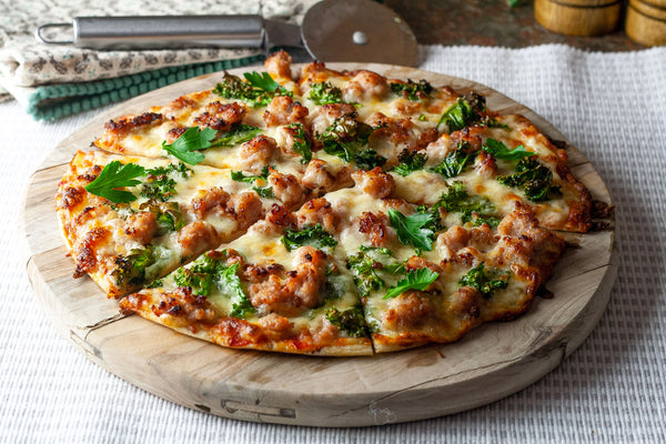 Low carb sausage pizza