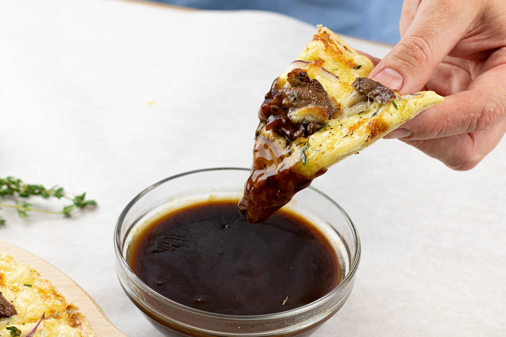 Low carb French dip pizza
