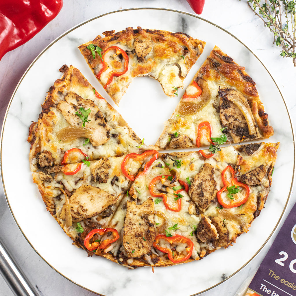 Jerk chicken pizza