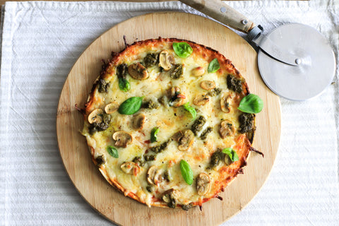 Low Calorie Mushroom & Pesto Pizza