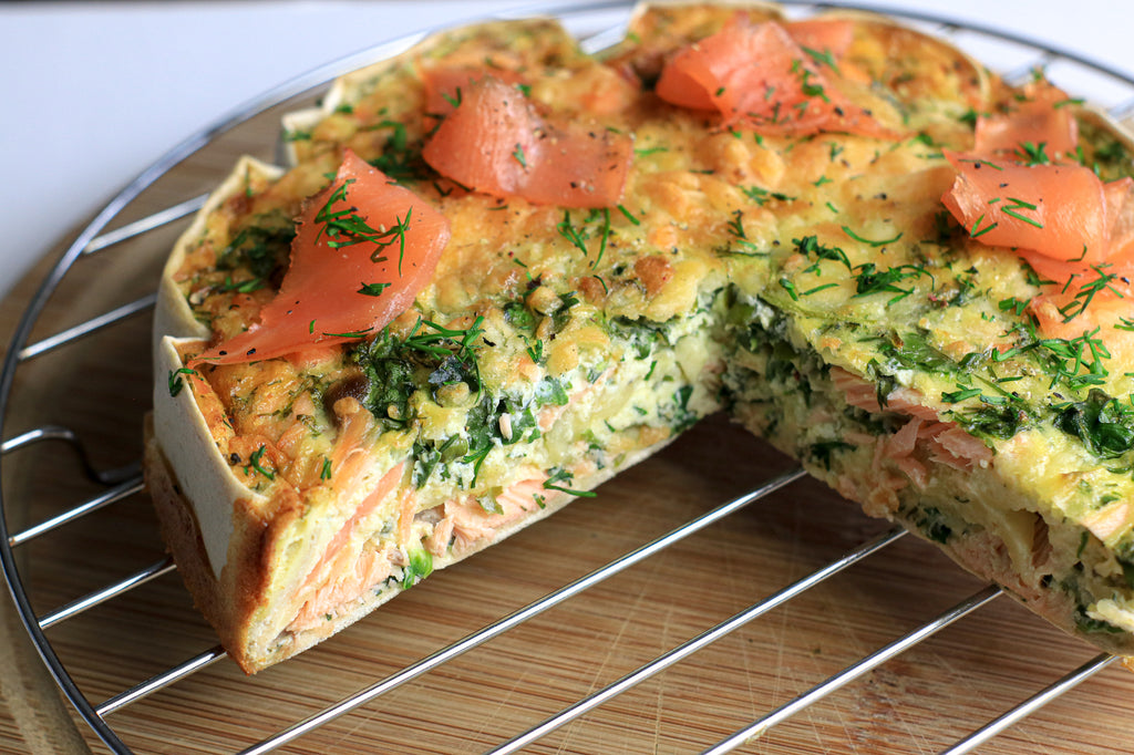 Keto salmon quiche