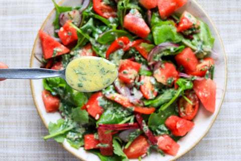 Low Calorie Side Salad and French Dressing