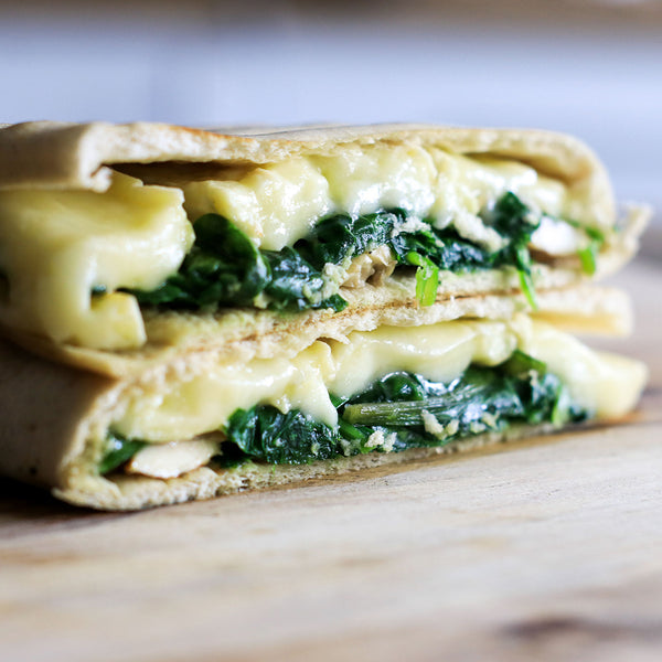 Cheese, spinach and mushroom Lo-Dough toastie