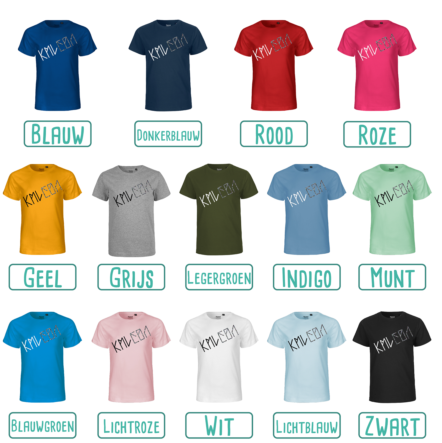 Colour options for kids shirts with short sleeves by KMLeon.