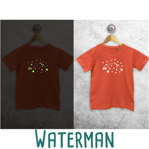 Sterrenbeeld glow in the dark kind shirt met korte mouwen