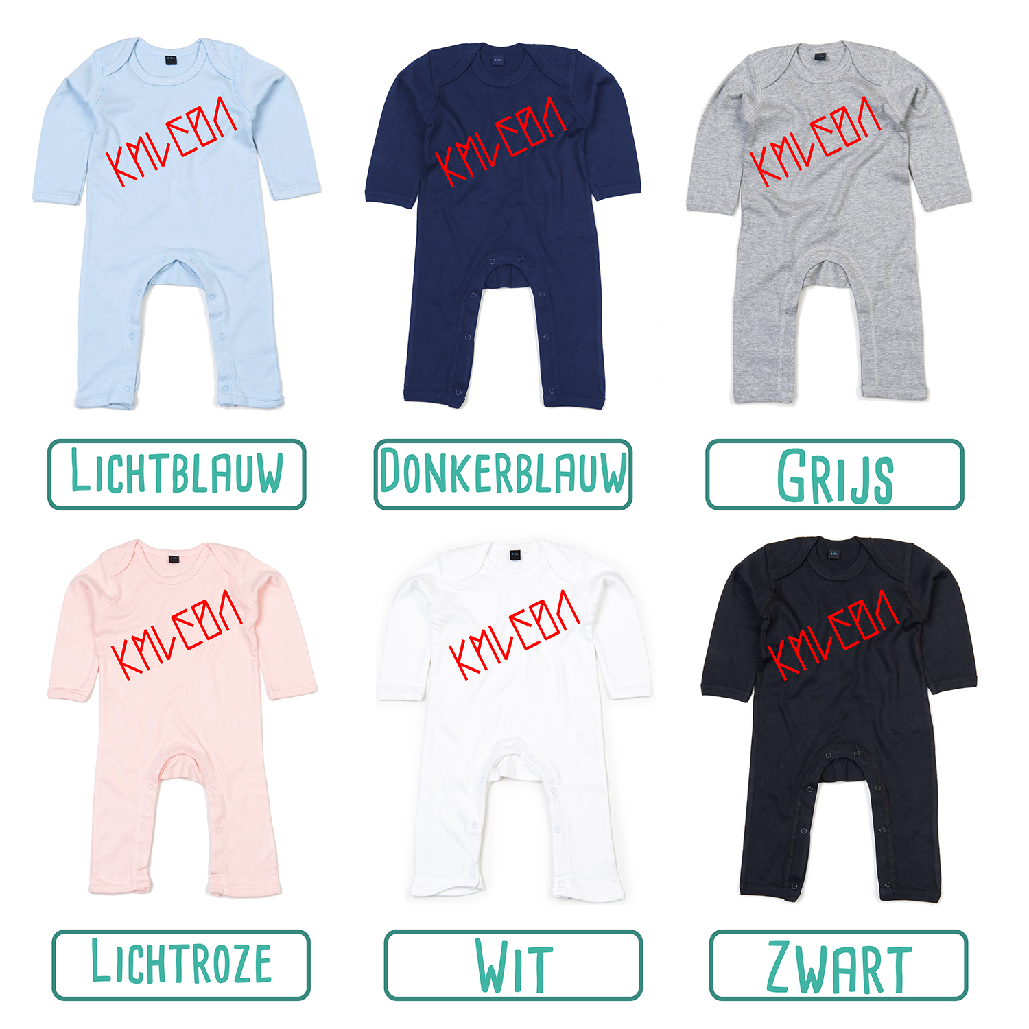 Hart en handen baby romper met lange mouwen