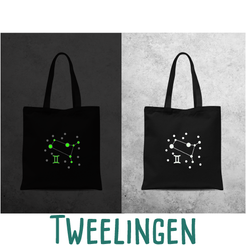 Sterrenbeeld glow in the dark draagtas