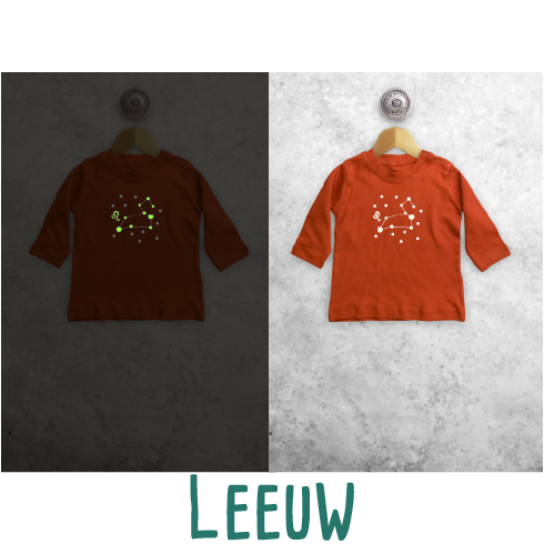 Sterrenbeeld glow in the dark baby shirt met lange mouwen