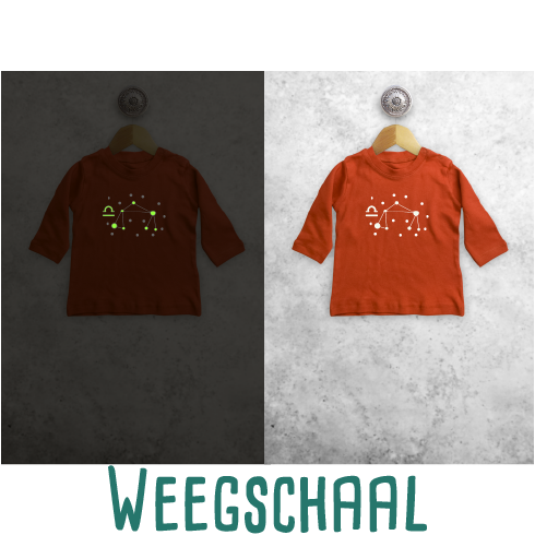 Sterrenbeeld glow in the dark baby shirt met lange mouwen