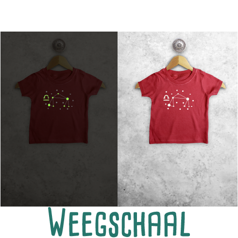 Sterrenbeeld glow in the dark baby shirt met korte mouwen