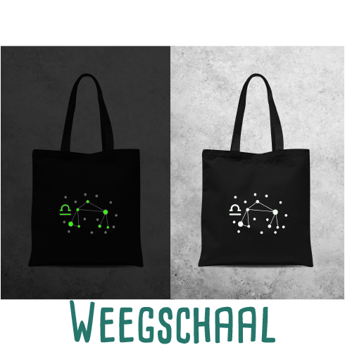 Sterrenbeeld glow in the dark draagtas