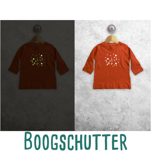 Sterrenbeeld glow in the dark baby shirt met lange mouwen