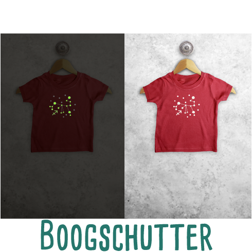 Sterrenbeeld glow in the dark baby shirt met korte mouwen