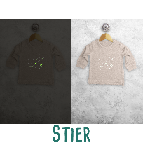 Sterrenbeeld glow in the dark baby trui