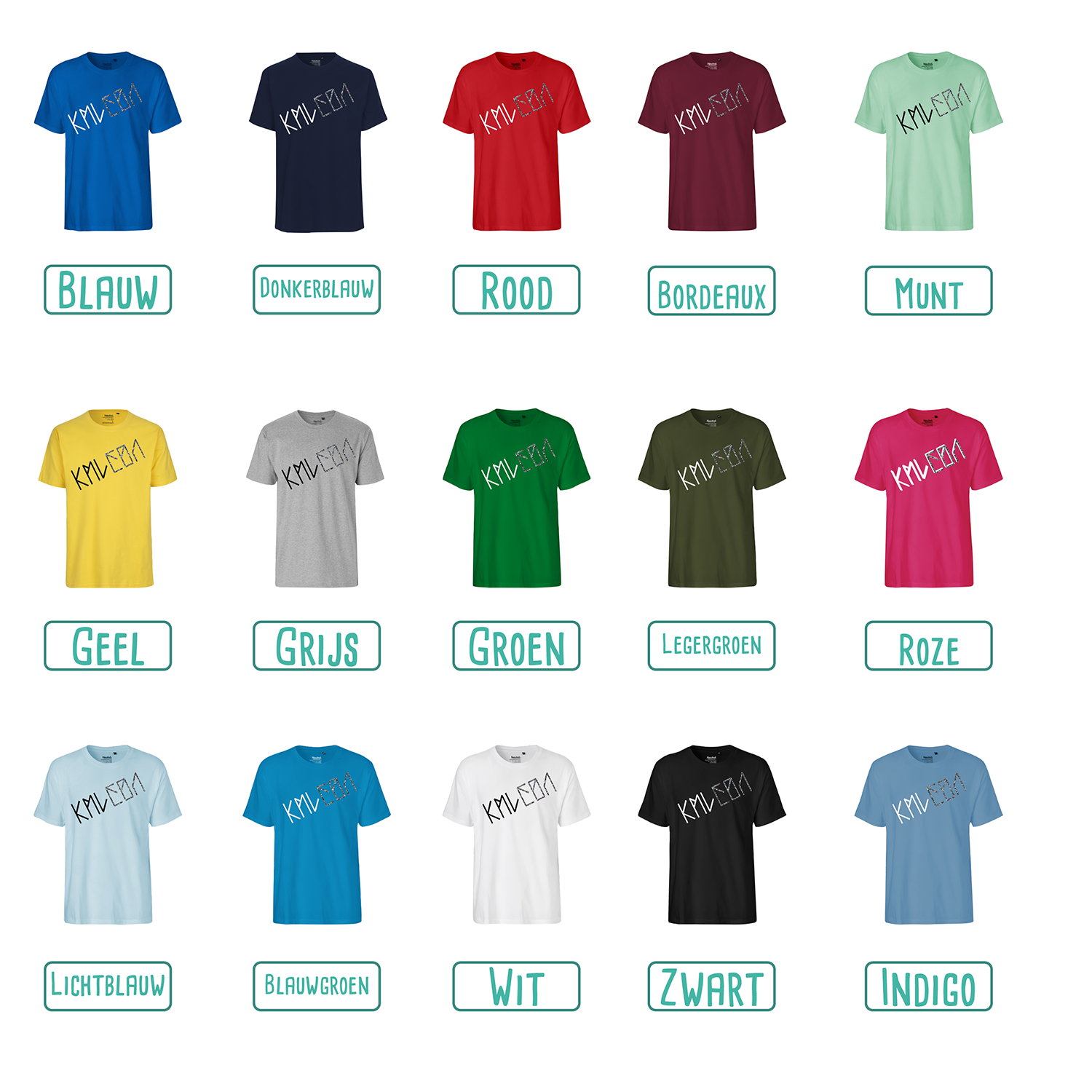 Colour options for adult shirts with short sleeves by KMLeon.