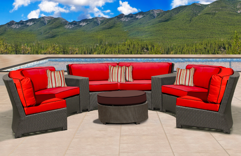 Canyon Curved Wicker Sectional Outdoor Furniture Clover Home Leisure