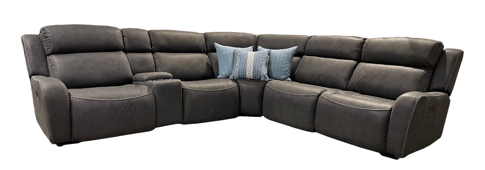 Noah Gray Fabric Sofa, Living Room - Sofas