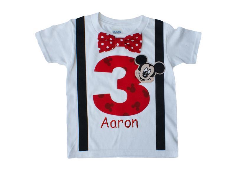 Boys 3rd Birthday Shirt Mickey Mouse Tee Lukeandlulu