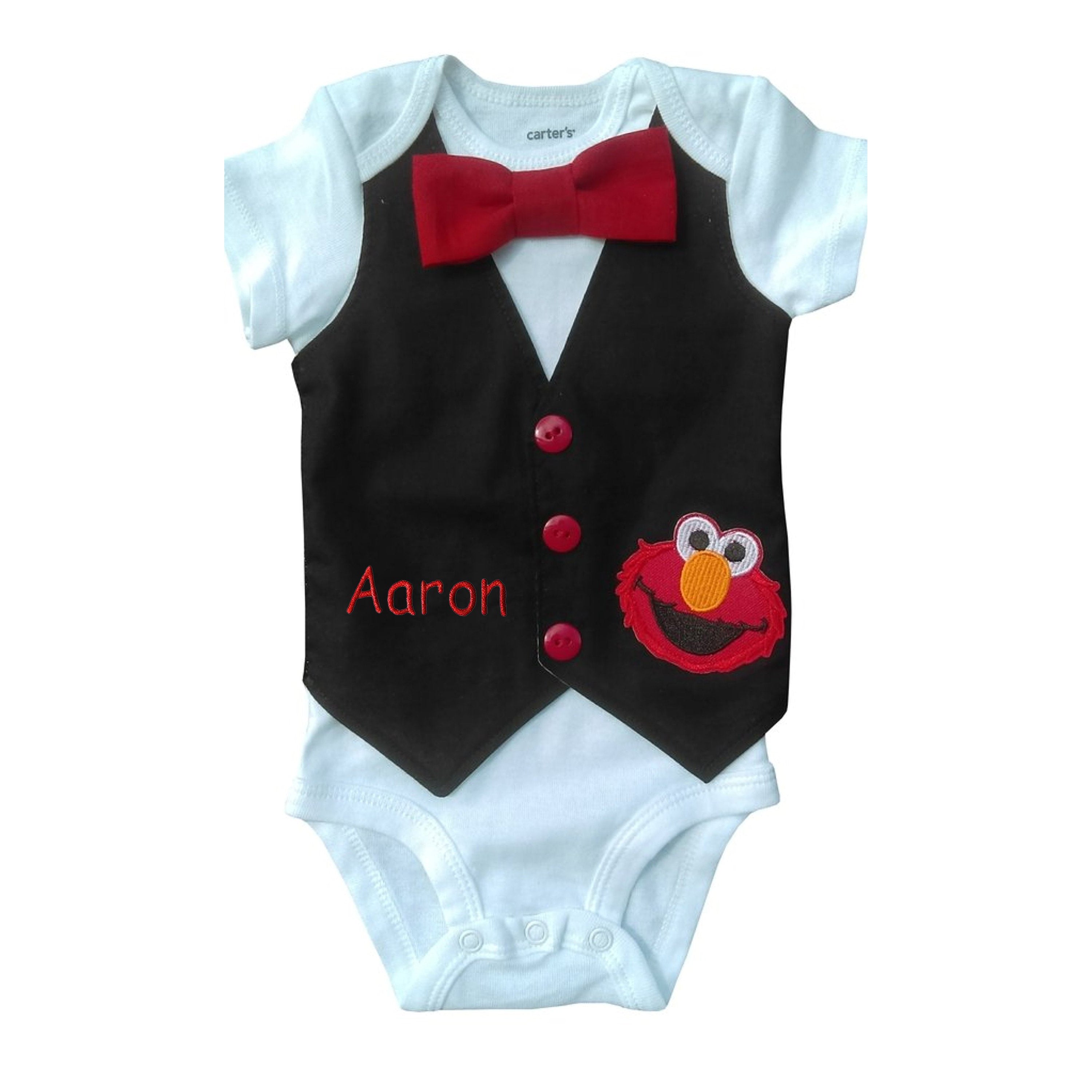 Baby Boy 1st Birthday Outfit Elmo Vest Lukeandlulu