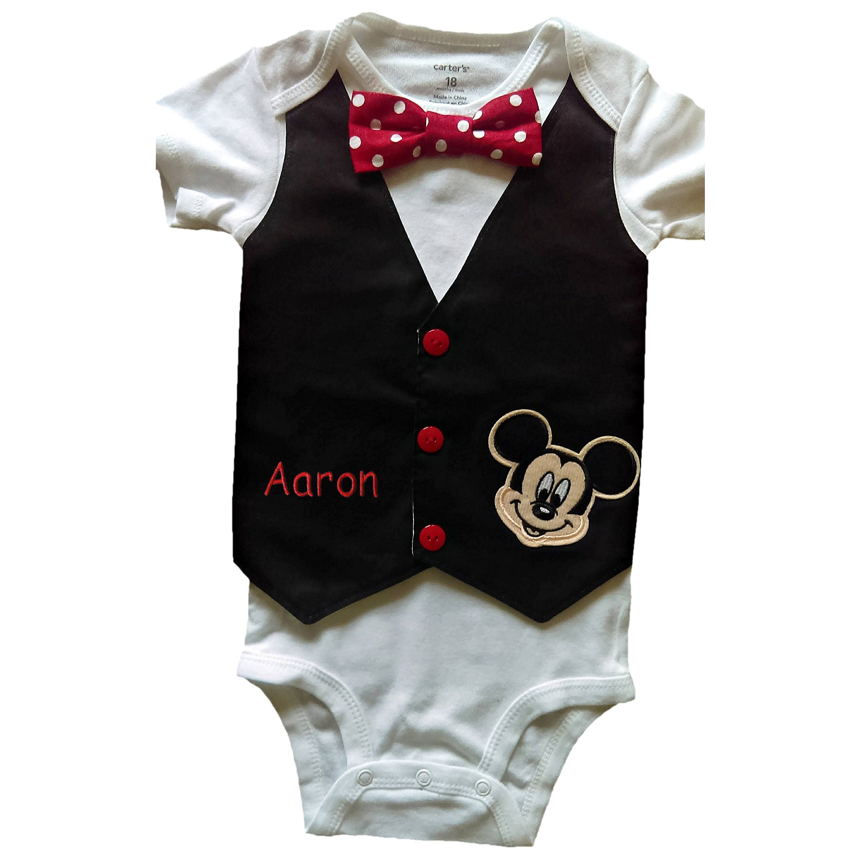 Baby Boy 1st Birthday Outfit Mickey Vest Lukeandlulu