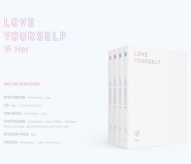 Bts 방탄소년단 Mini Album Vol 5 Love Yourself Her Korean Kyyo