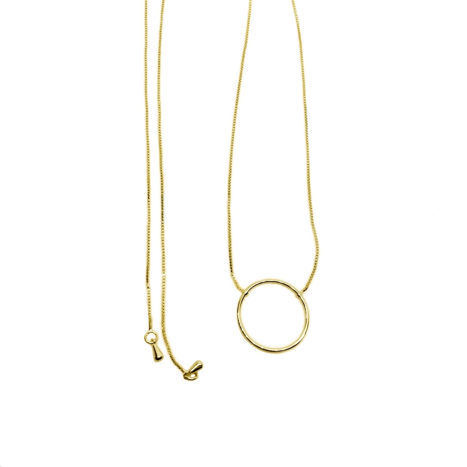 18K Gold Layer Circle Necklace