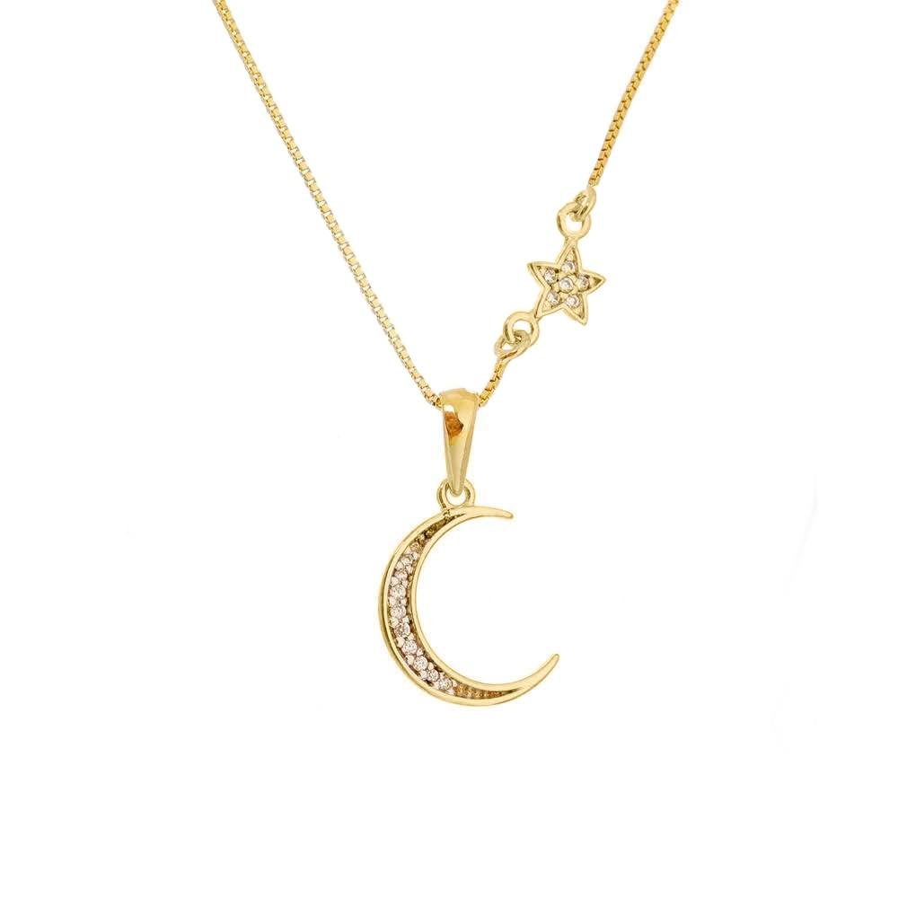 18kGL Crescent Moon Necklace