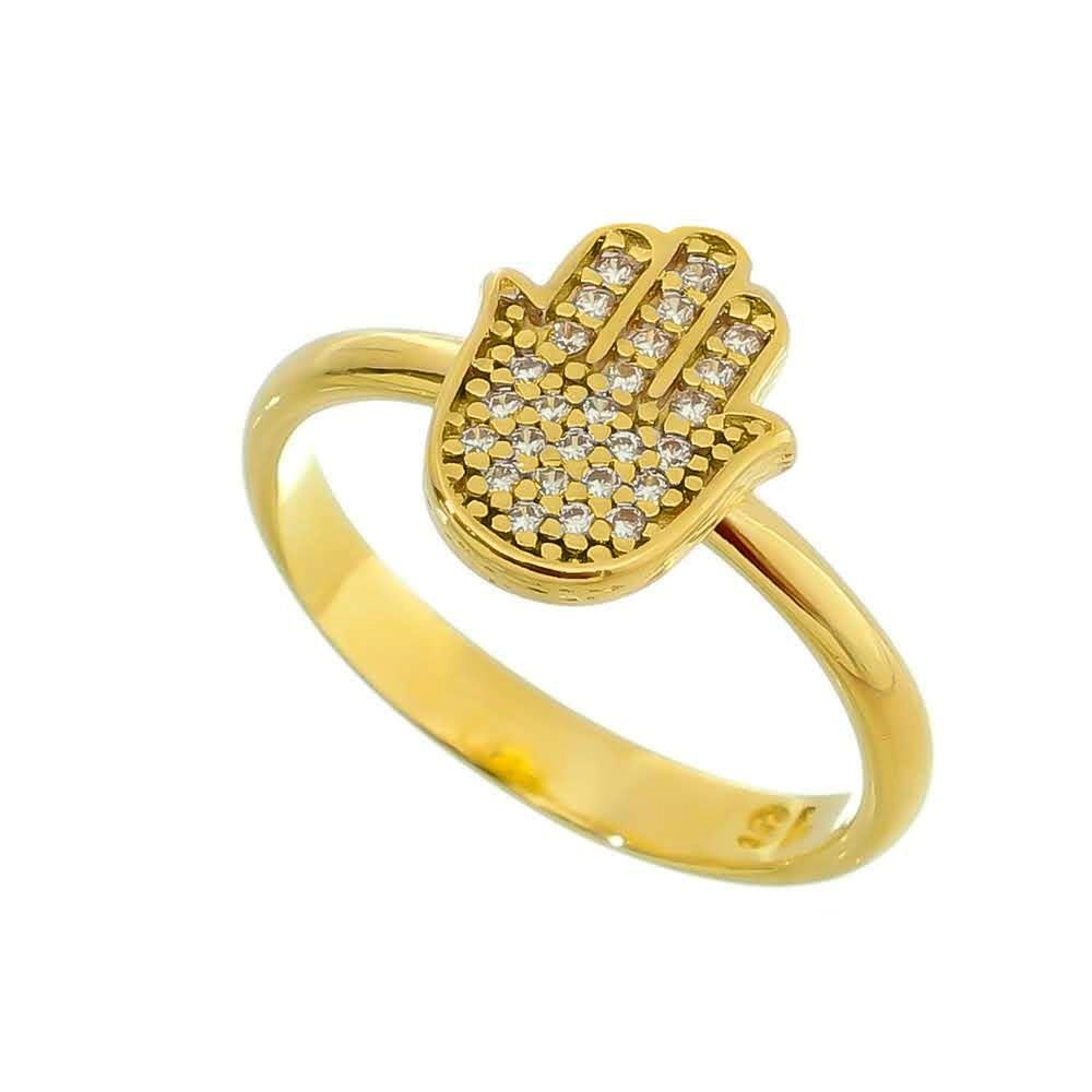 18K Gold Layer Hamsa Ring