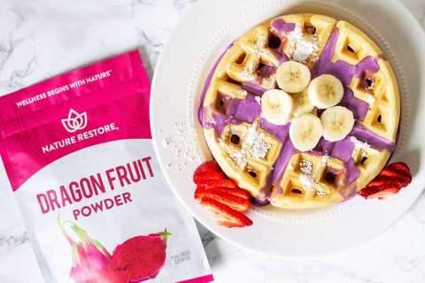 nature restore dragon fruit powder waffle recipe