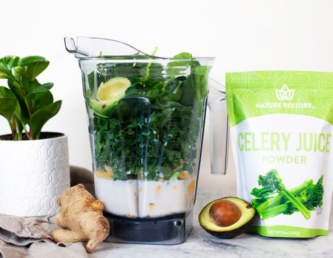 Nature Restore Green Smoothie for Gut Health - vitamix blender