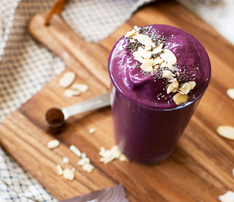 Superfood Healthy Smoothie Recipe purple berry smoothie with pine bark